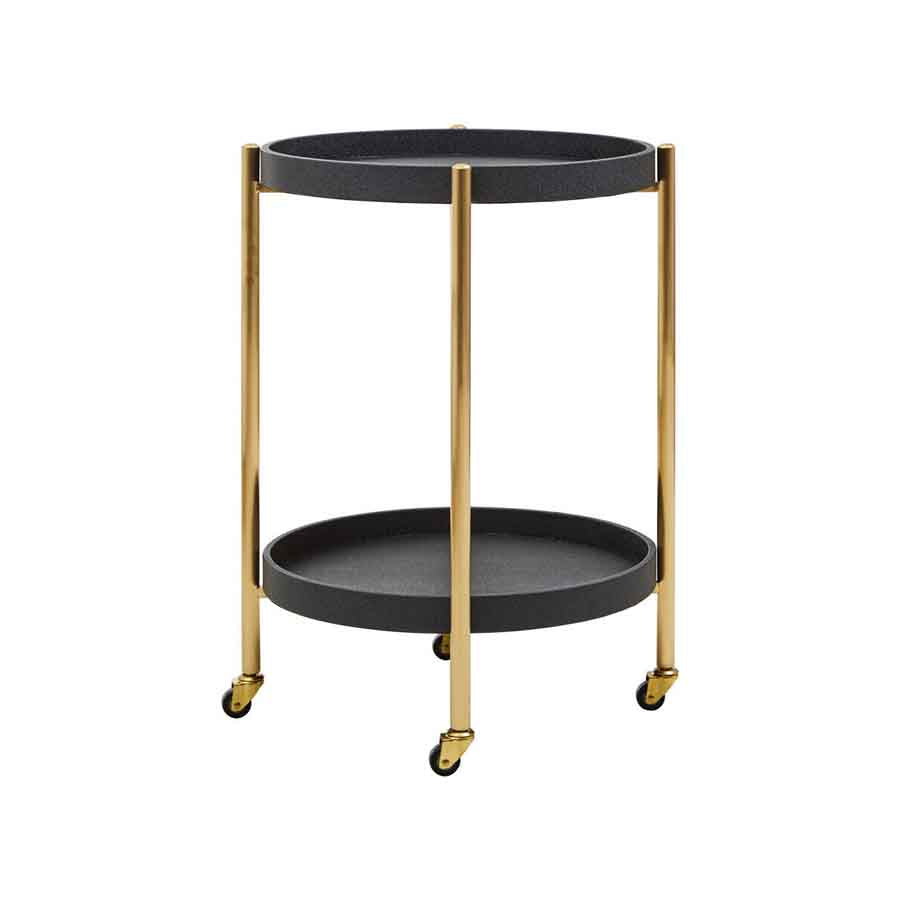 Cardoba Two Tier Black Tray Table Trolley