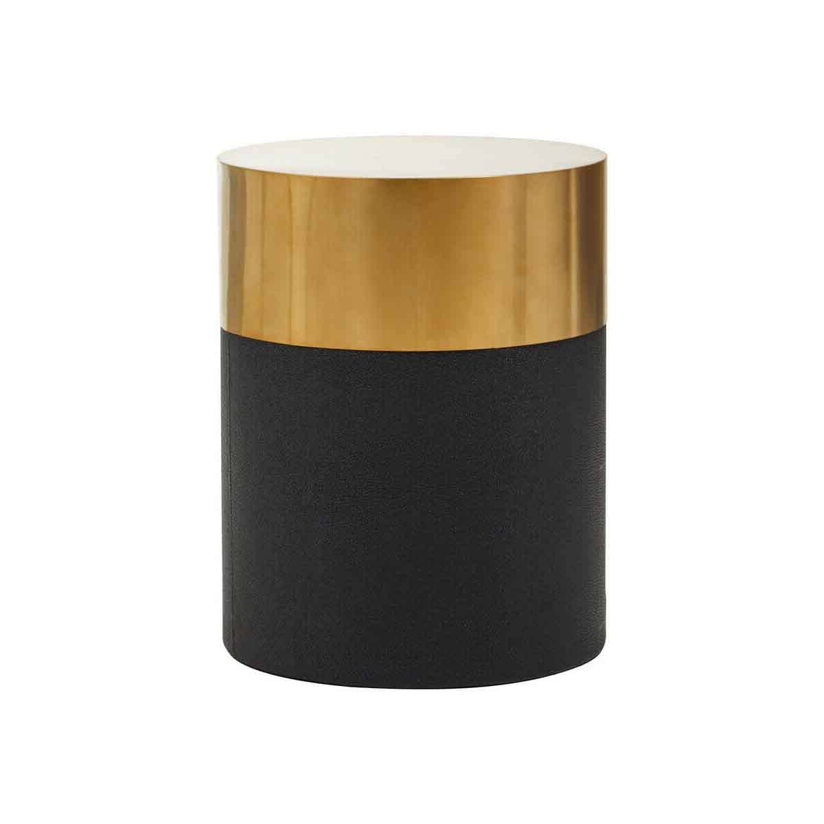 Cardoba Round Black Shagreen Effect Side Table and Stool