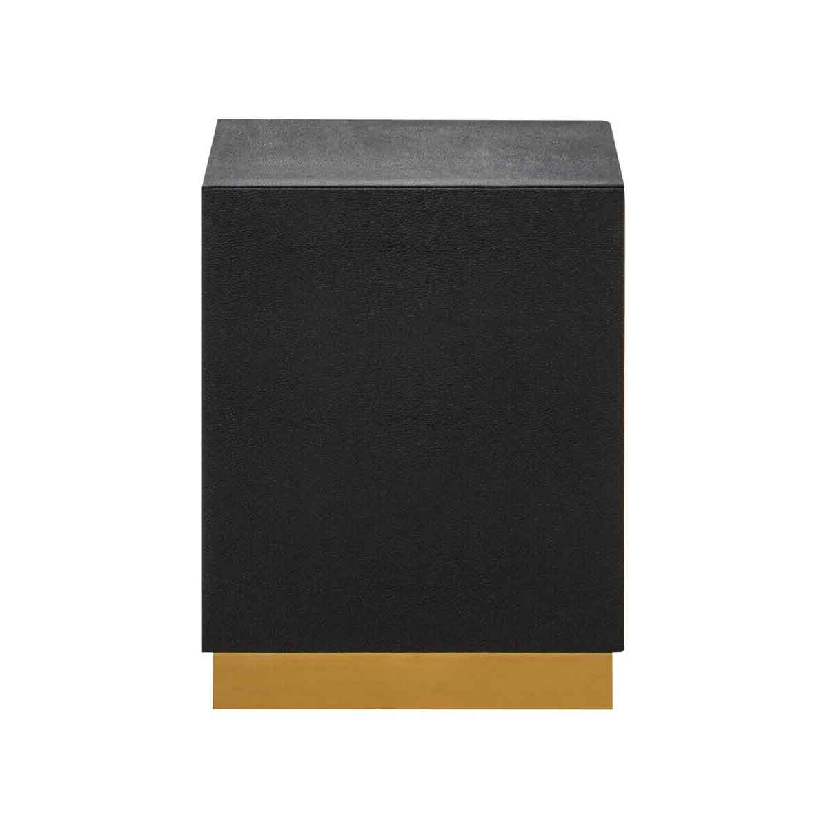 Cardoba Square Black Shagreen Effect Side Table and Stool