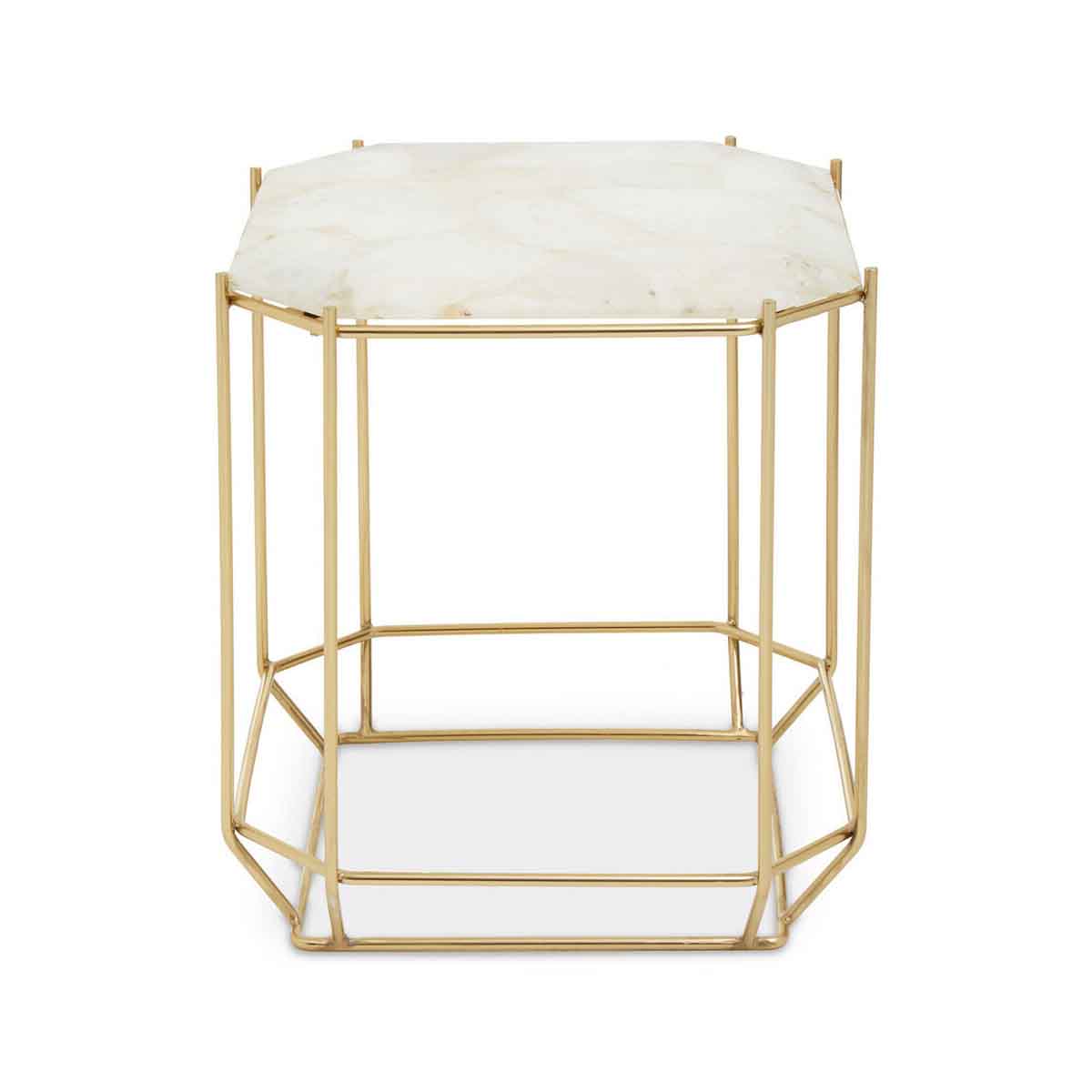 Jaipur White Quartz Side Table