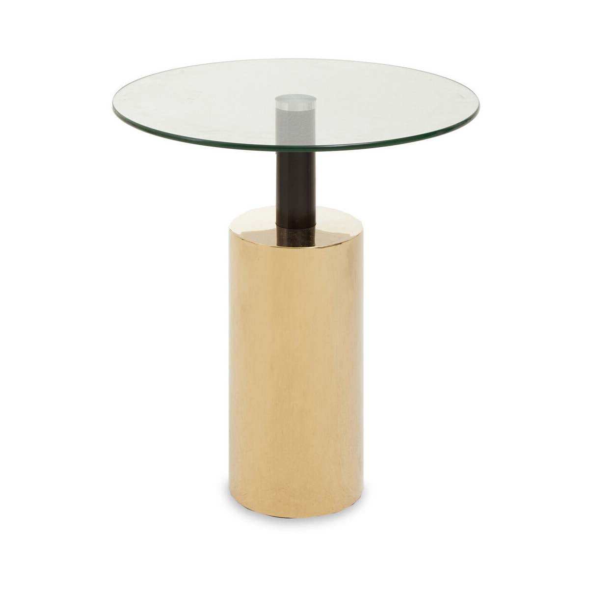 Oria Clear Glass Top and Gold Base Side Table