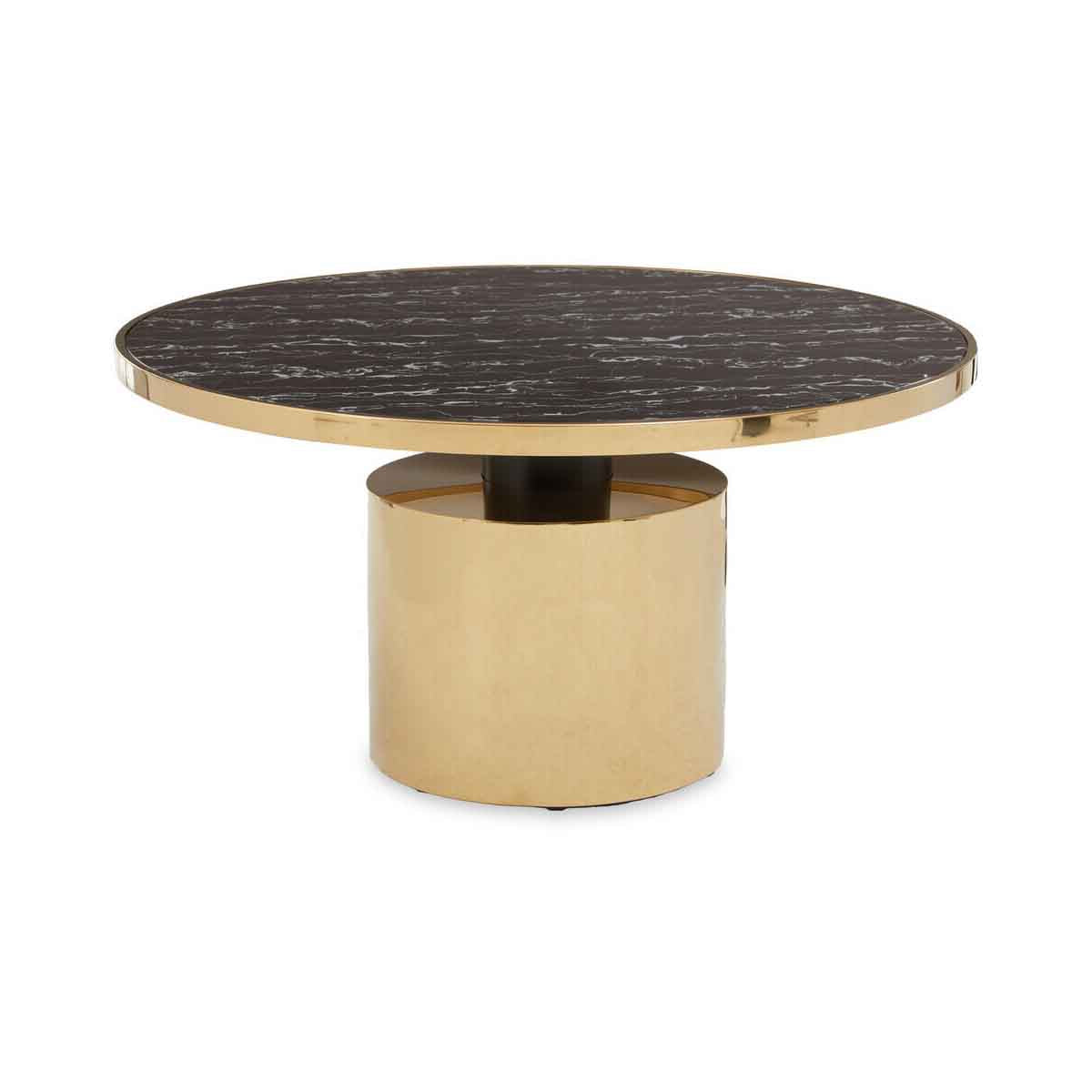 Oria Black Marble Effect Gold Base Coffee Table