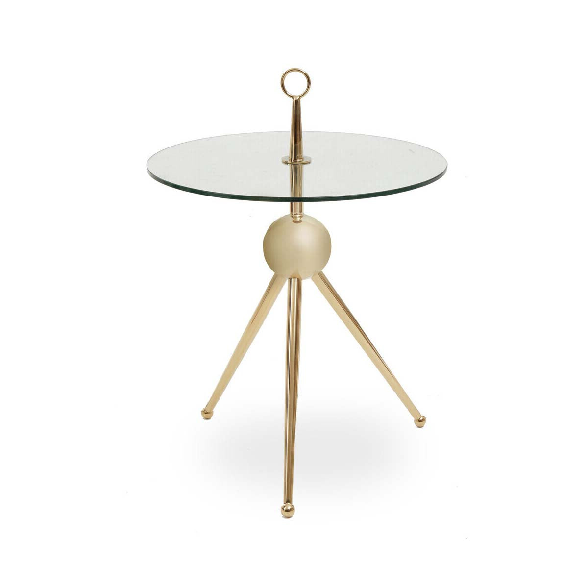 Oria Clear Glass Gold Frame Side Table