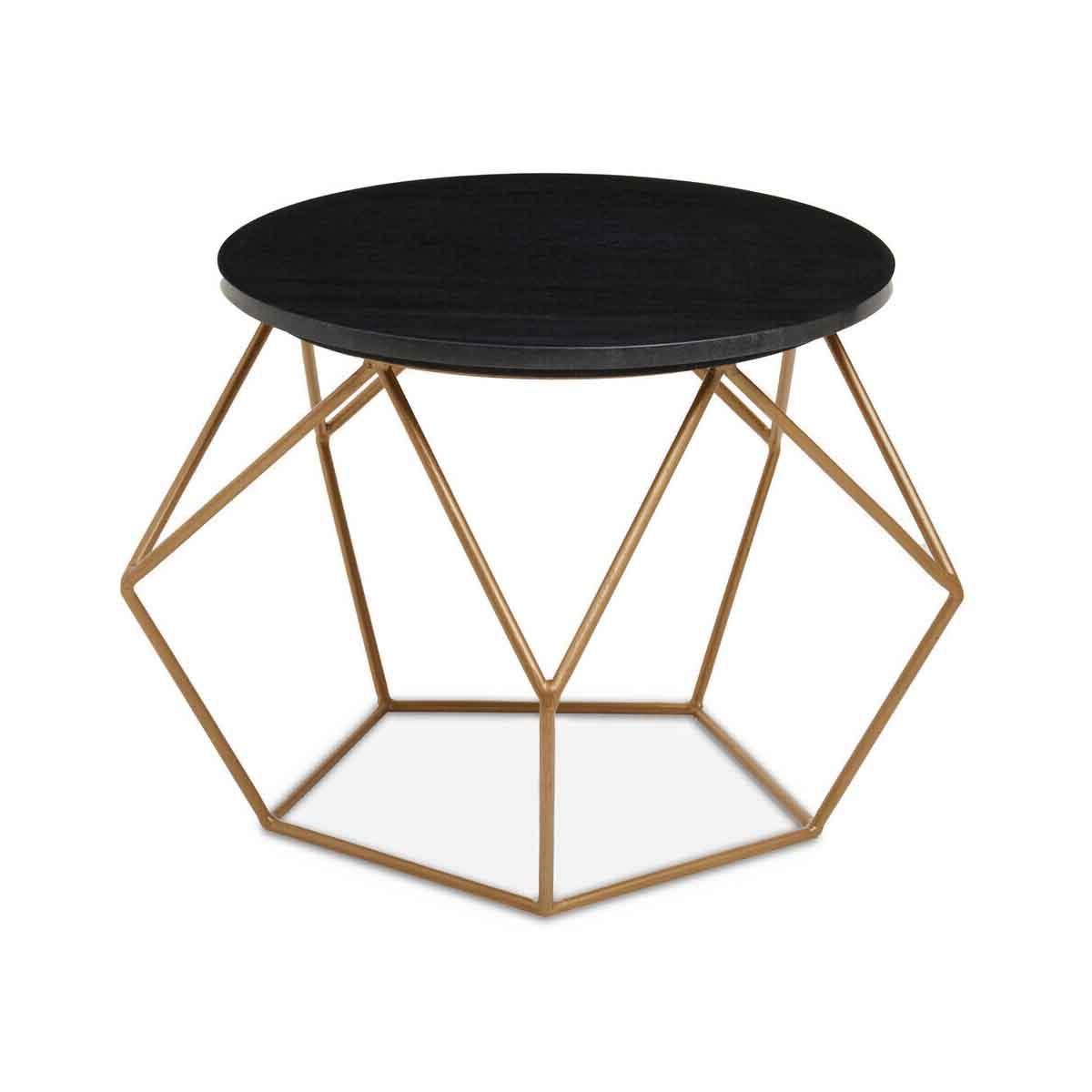 Varana Round Marble Top Coffee Table With Gold Finish Frame