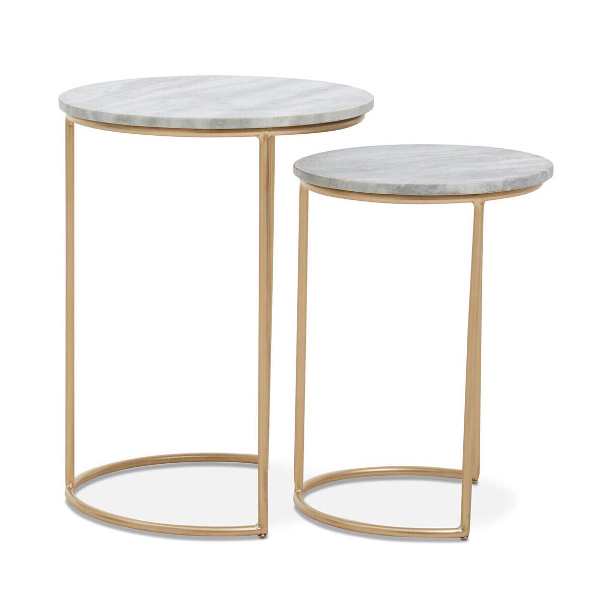 Mandoli Nest Of 2 Natural Marble Side Table