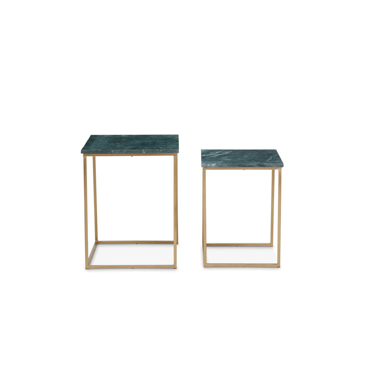 Mandoli Nest Of 2 Green Marble Side Tables