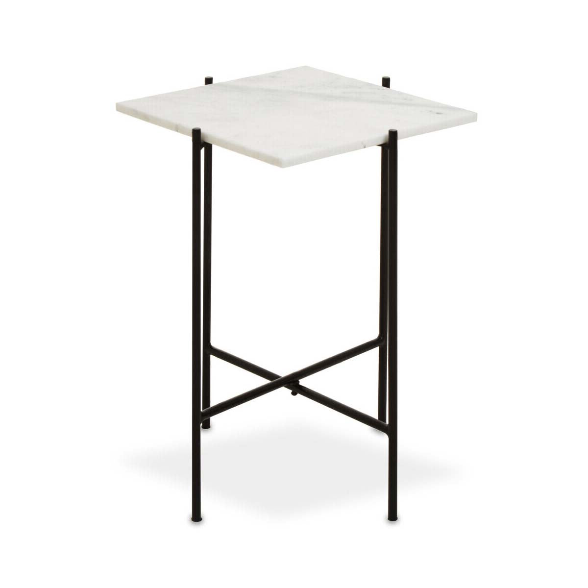 Mandoli White Marble Side Table