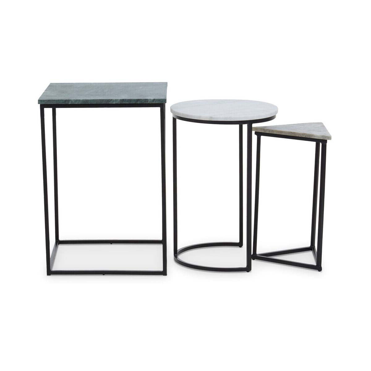 Mandoli Nest Of 3 Assorted Marble Tables