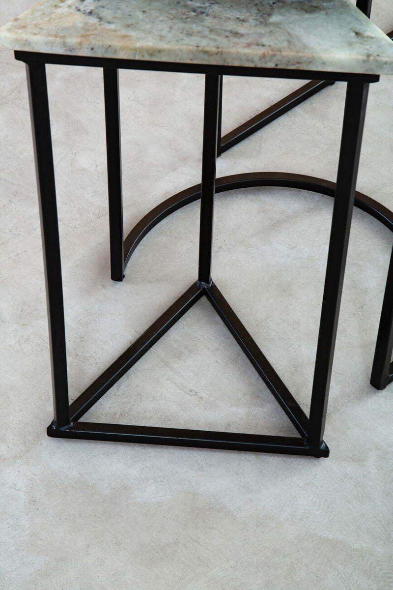 Mandoli Nest Of 3 Assorted Marble Tables