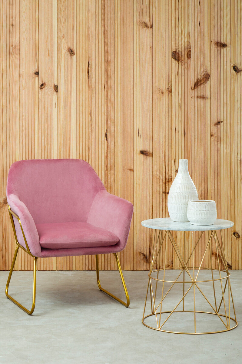 Mandoli White Marble Round Side Table