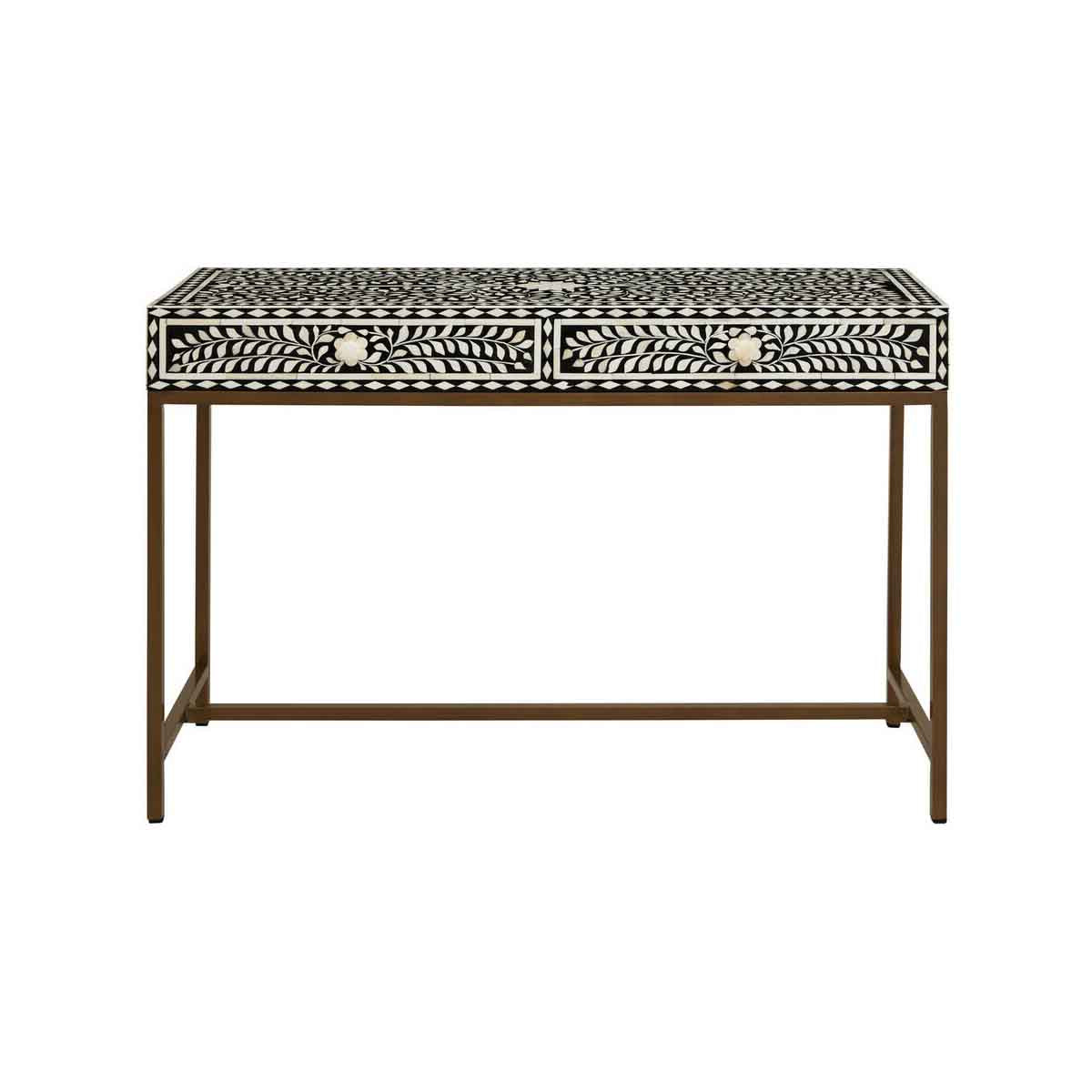 Fusion Console Table With Gold Finish Legs