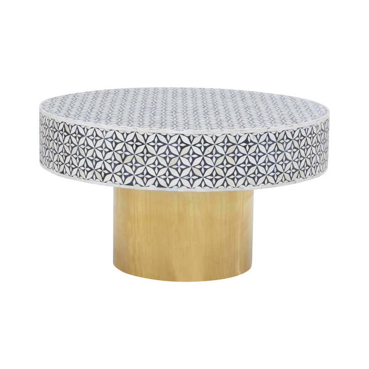 Fusion Round Coffee Table With Gold Base