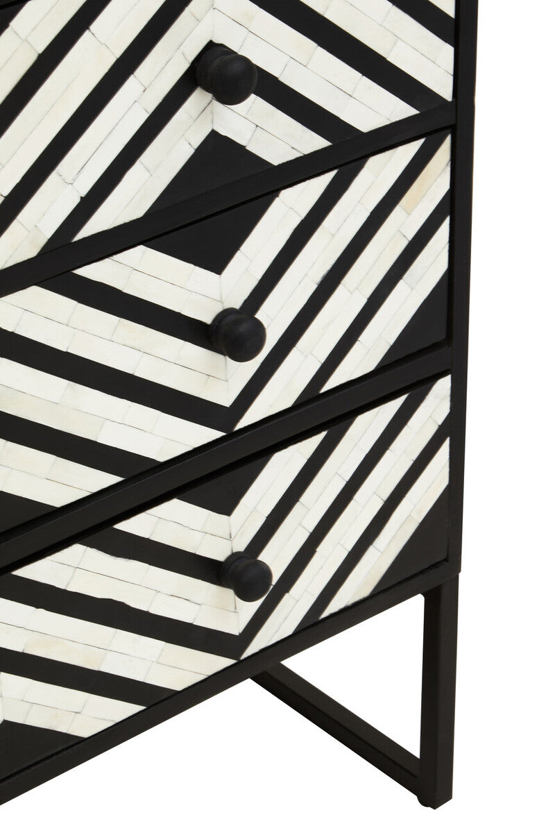 Fusion Three Drawer Chest with Bone Inlay