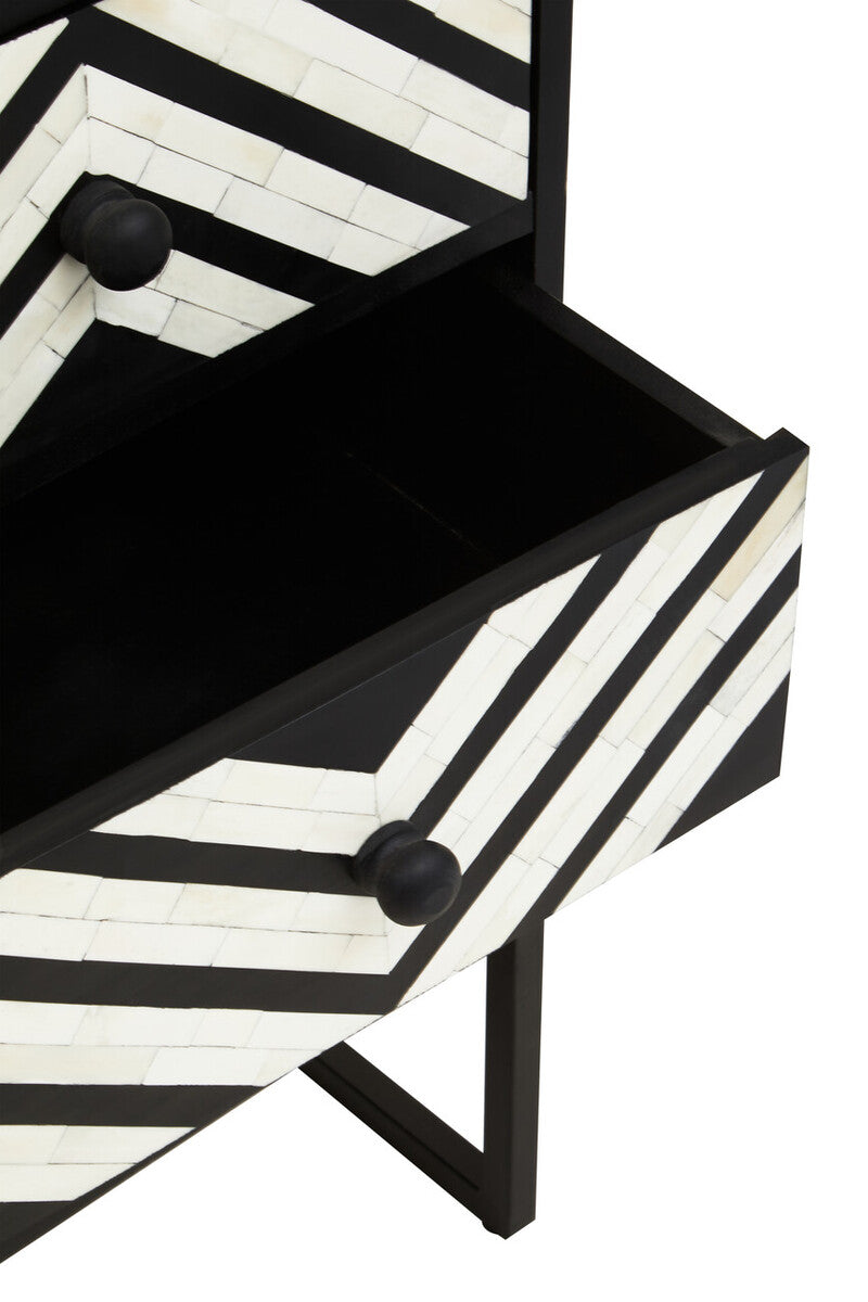 Fusion Three Drawer Chest with Bone Inlay