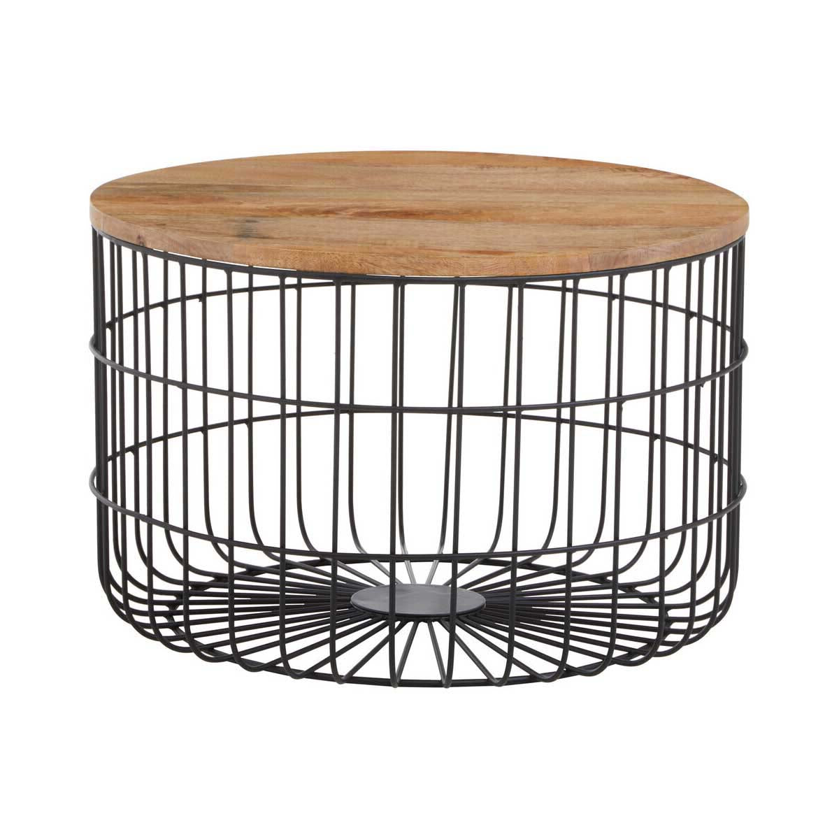 Pali Wooden Top Side Table