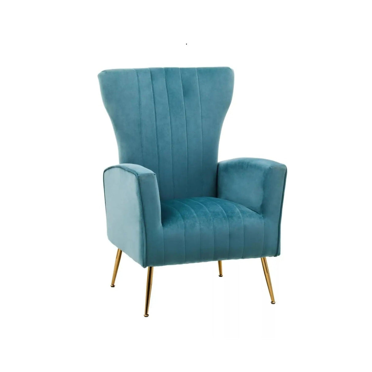 Zamora Velvet Accent Chair With Gold Finish Legs