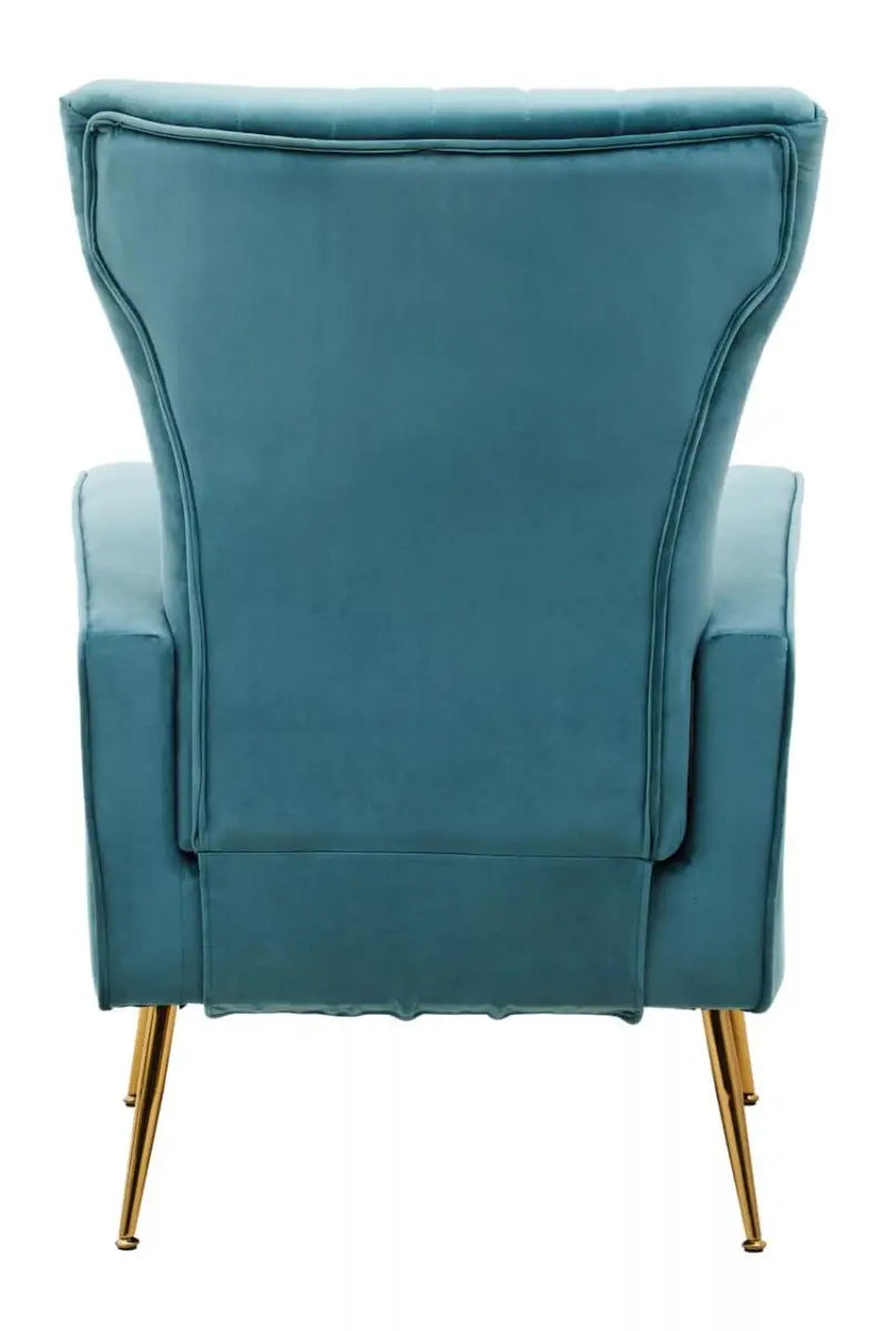 Zamora Velvet Accent Chair With Gold Finish Legs