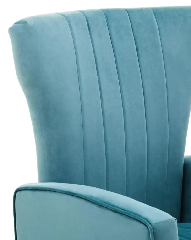 Zamora Velvet Accent Chair With Gold Finish Legs