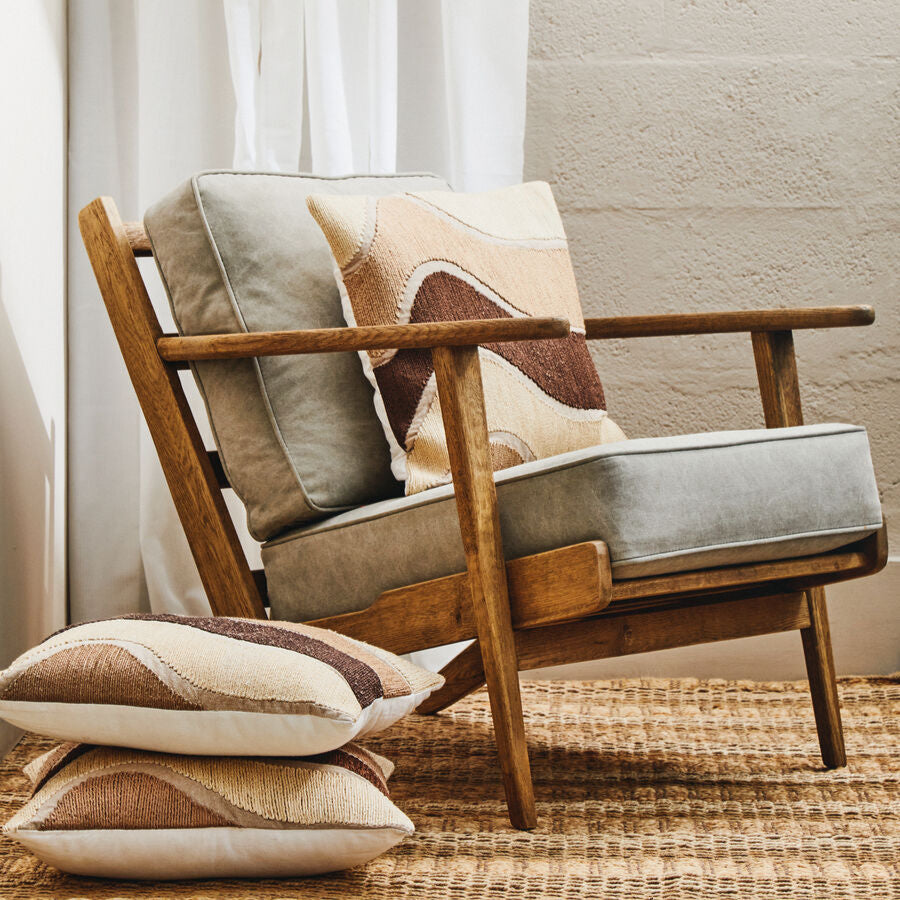 Hector Natural Linen And Oak Armchair