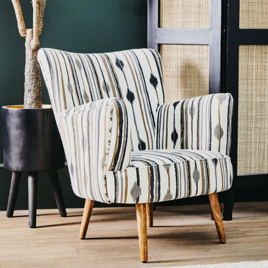 Cefena Armchair With Flared Arms