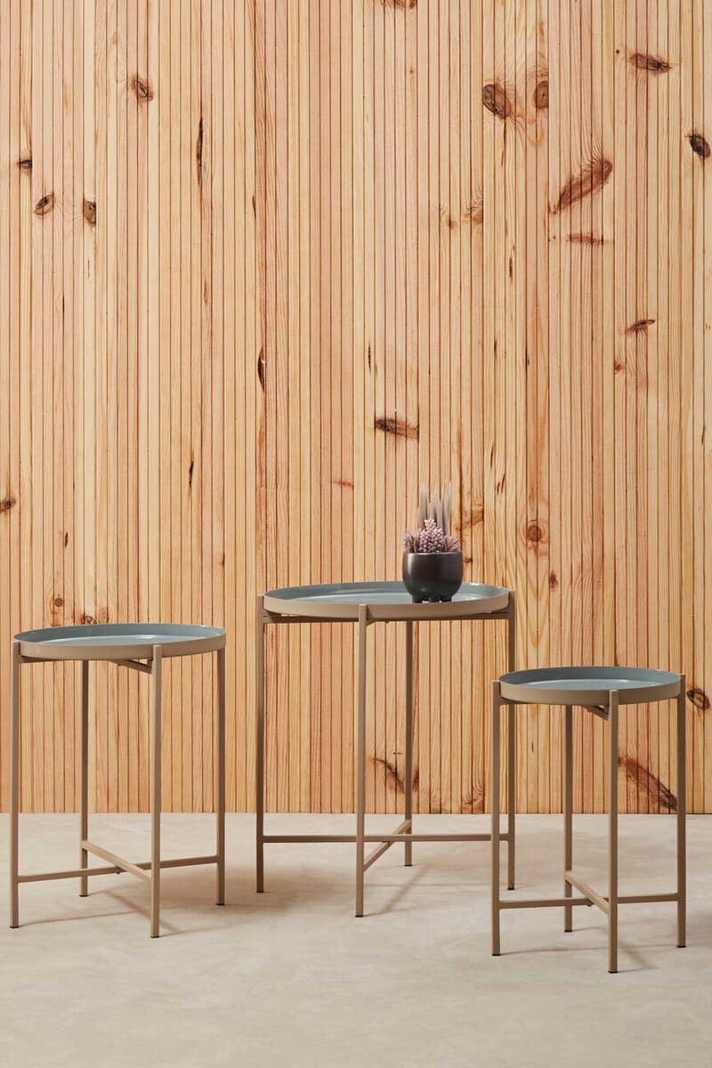 Corra Set Of Three Side Table With Cross Legs