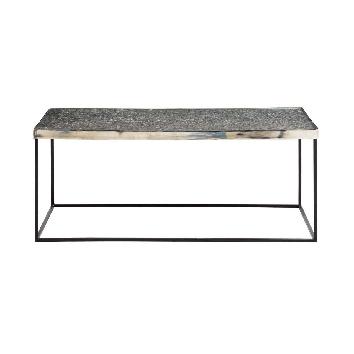 Akola Rectangle Coffee Table in Silver and Glass