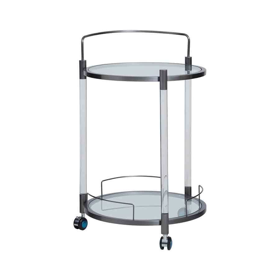 Oria Round Drinks Trolley With Acrylic Supports
