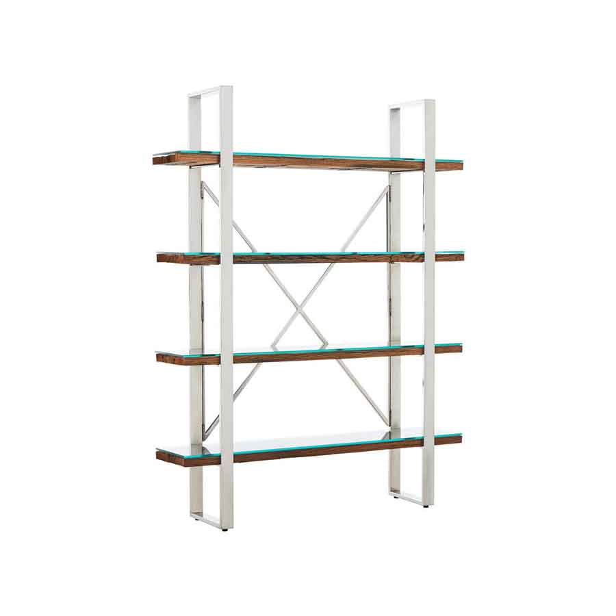 Kerala Natural Wood Four Tier Shelf Unit