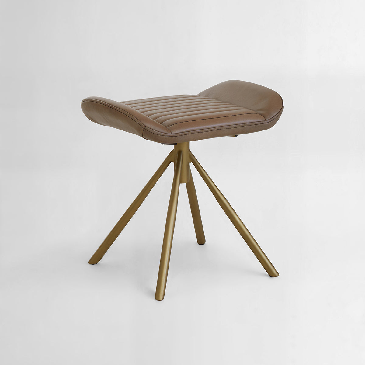 Buffalo Grey Leather Footstool