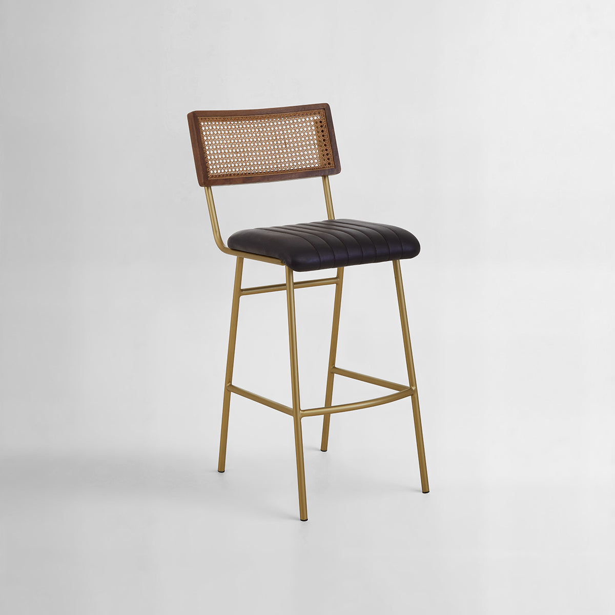 Buffalo Black Leather Bar Chair