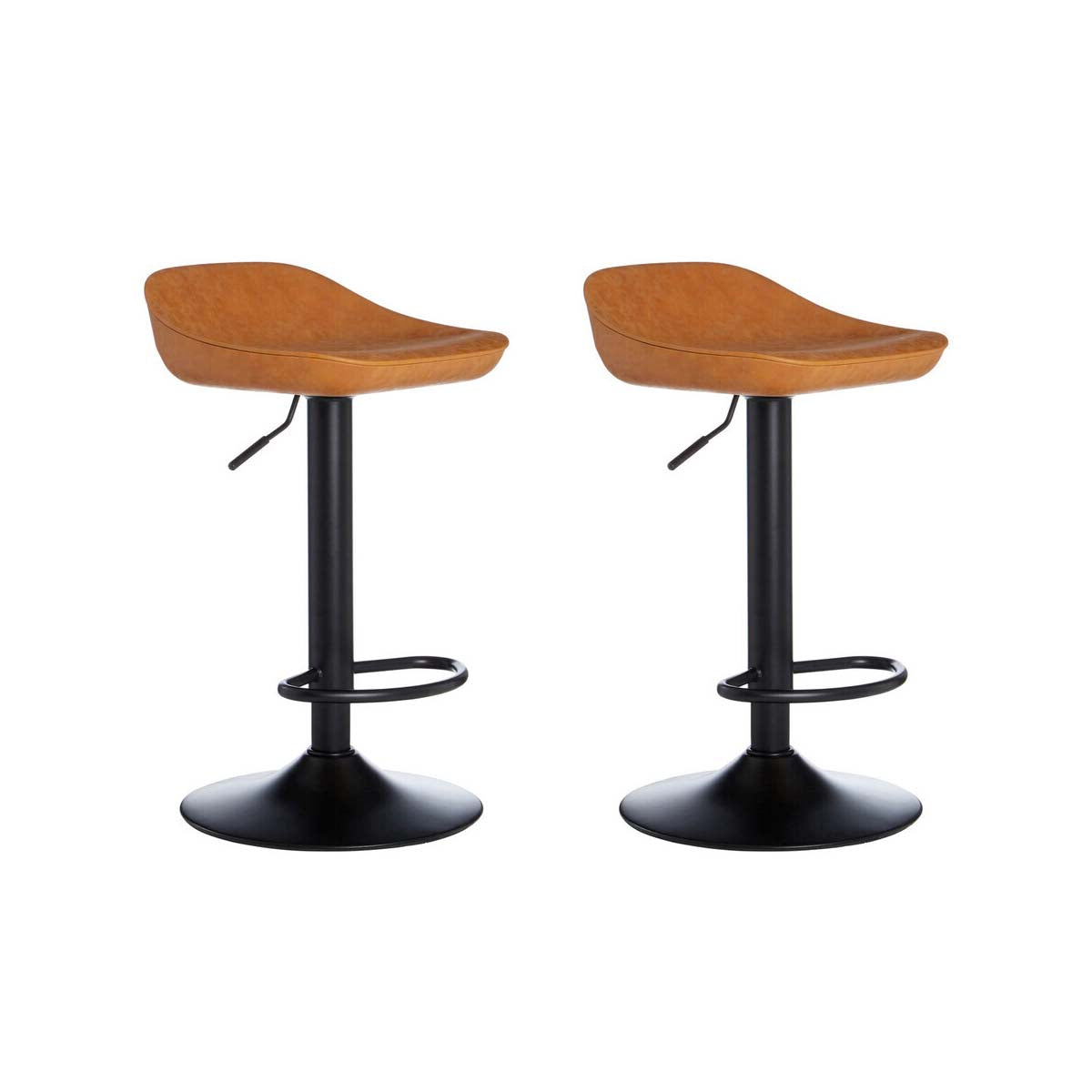 Dalston Set Of Two Camel Bar Stools