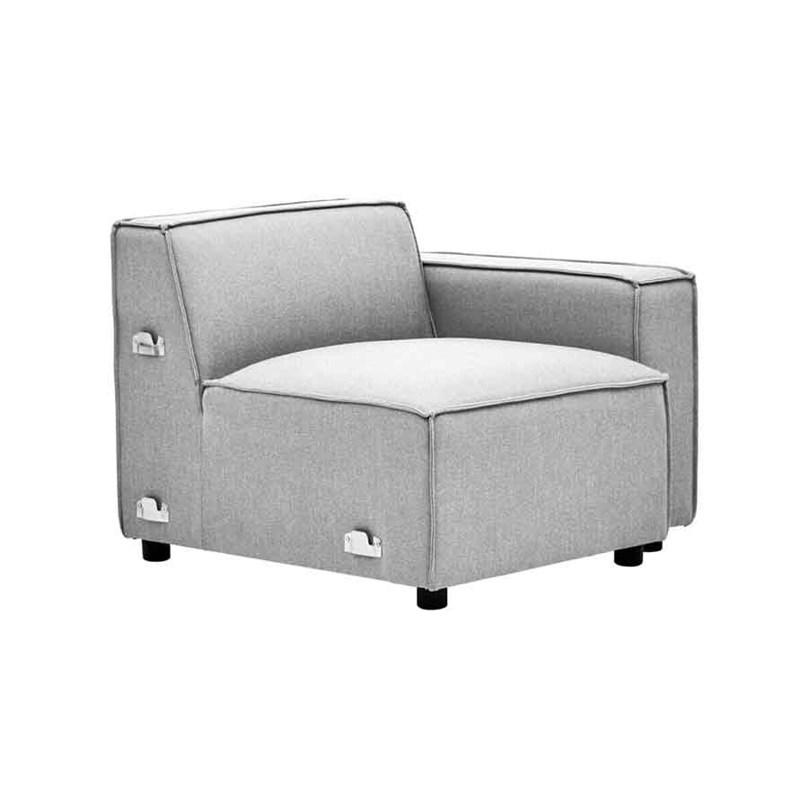Toulouse Grey Fabric Left Arm Sofa