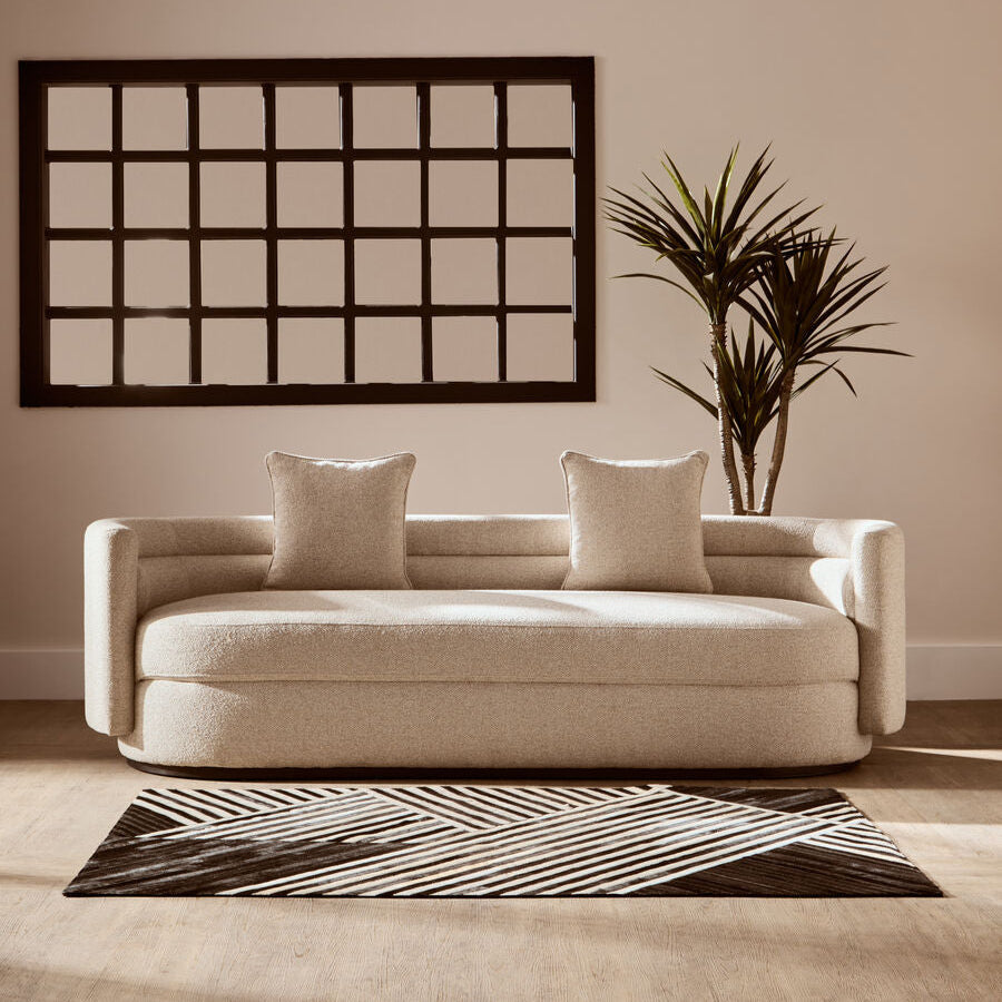 Oratino Ivory Linen Fabric 3 Seater Sofa