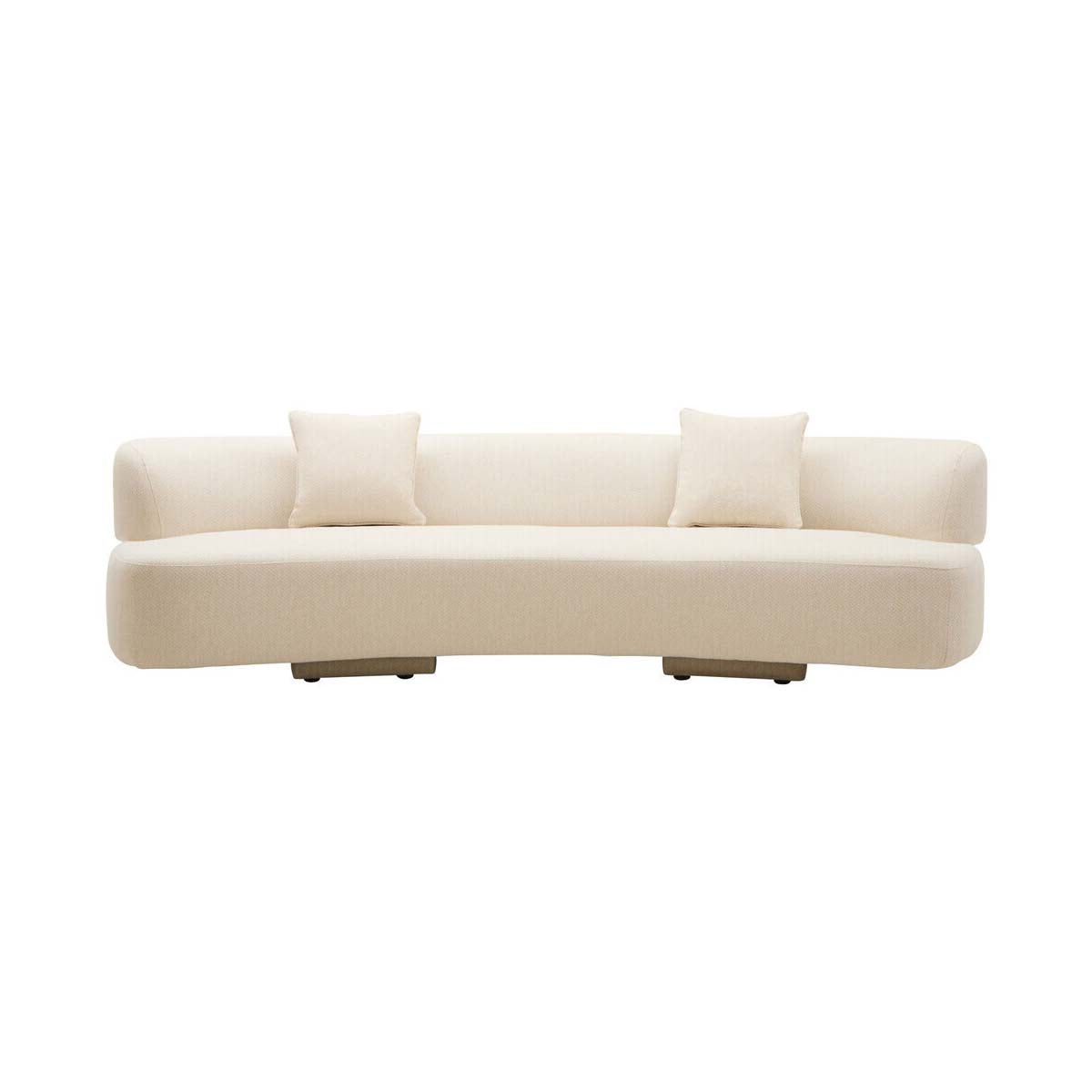 Ozzano Cream Linen Fabric 3 Seater Sofa