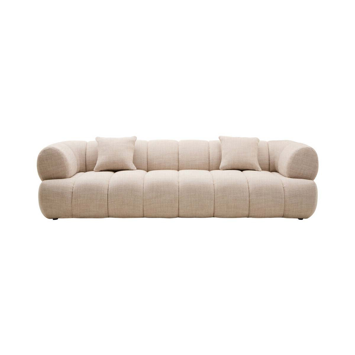 Ordona Cream Linen Fabric 3 Seater Sofa