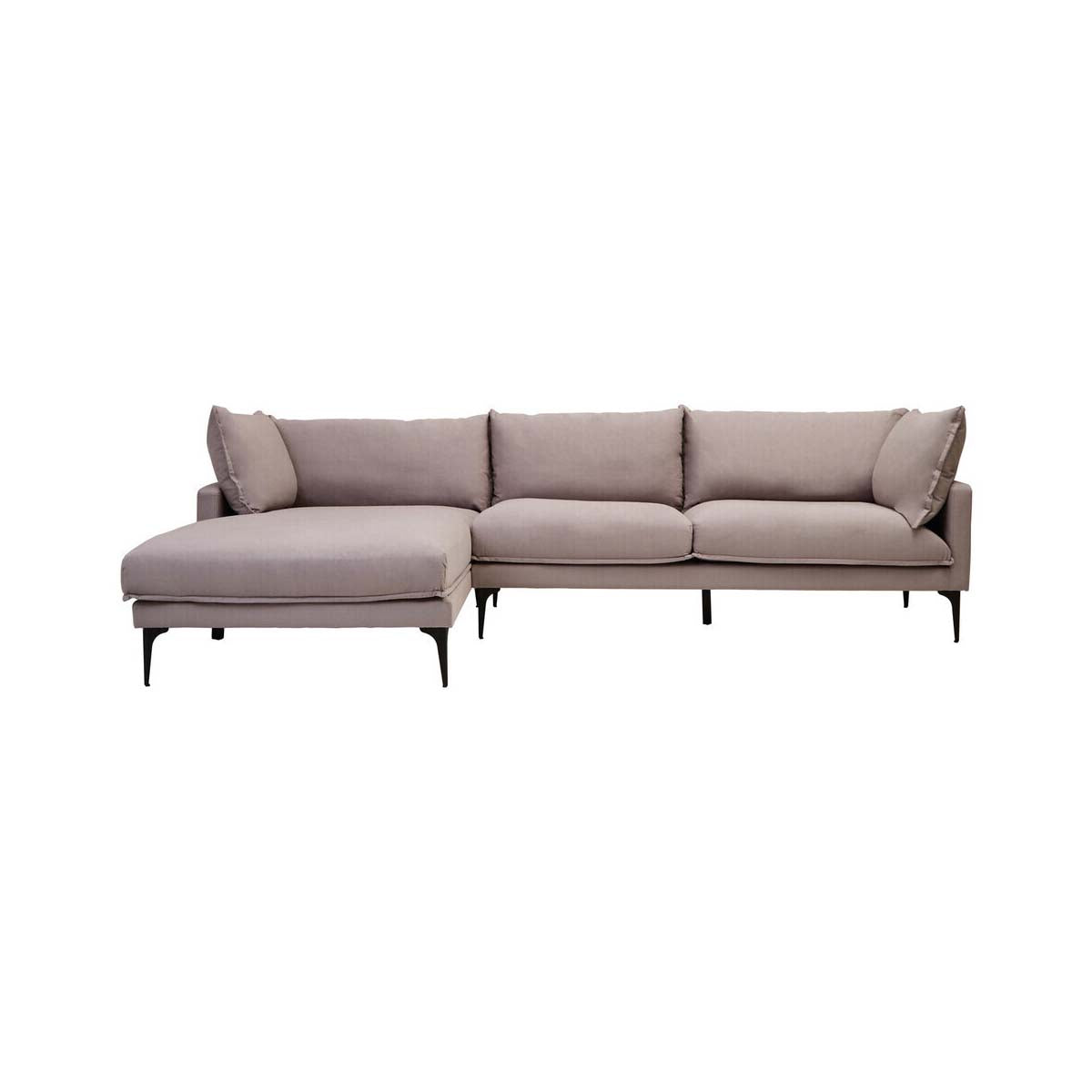 Troyes Grey Three Seat Left Chaise Sofa