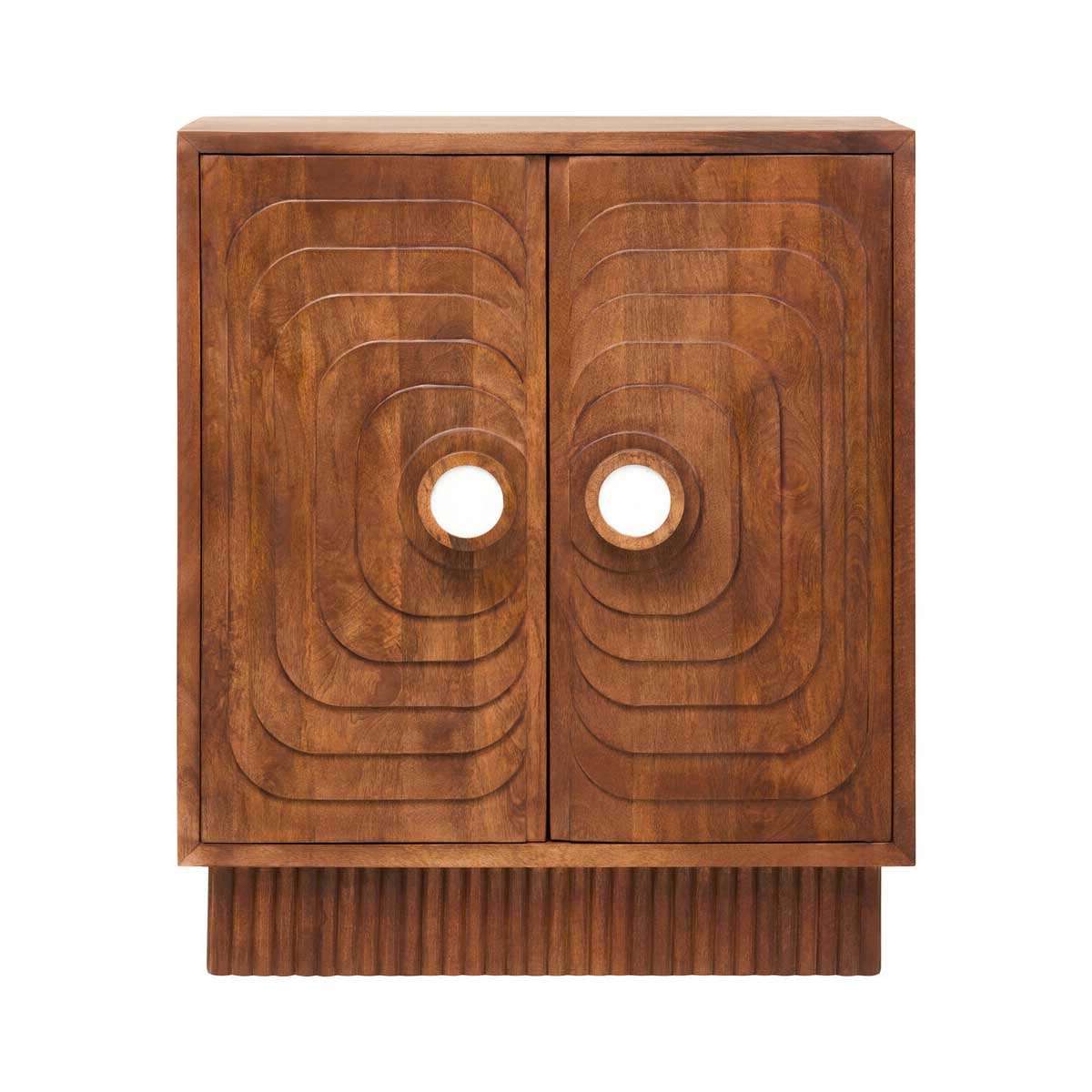 Sangar Two Door Mango Wood Carved Design Cabinet