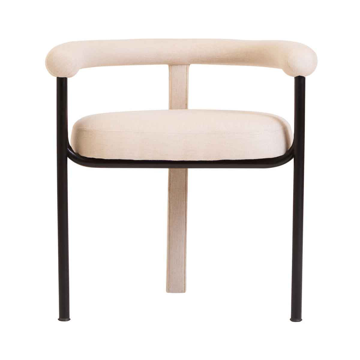 Perdoba Texture Fabric Black Iron Frame Dining Chair