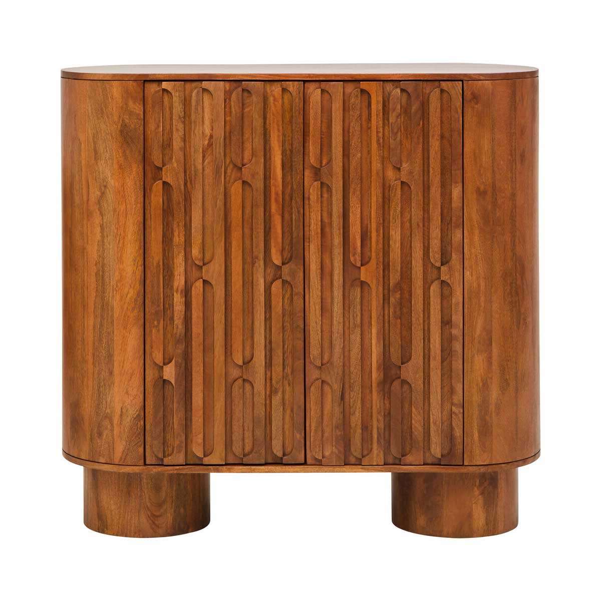 Torcino Two Door Brown Mango Wood Cabinet