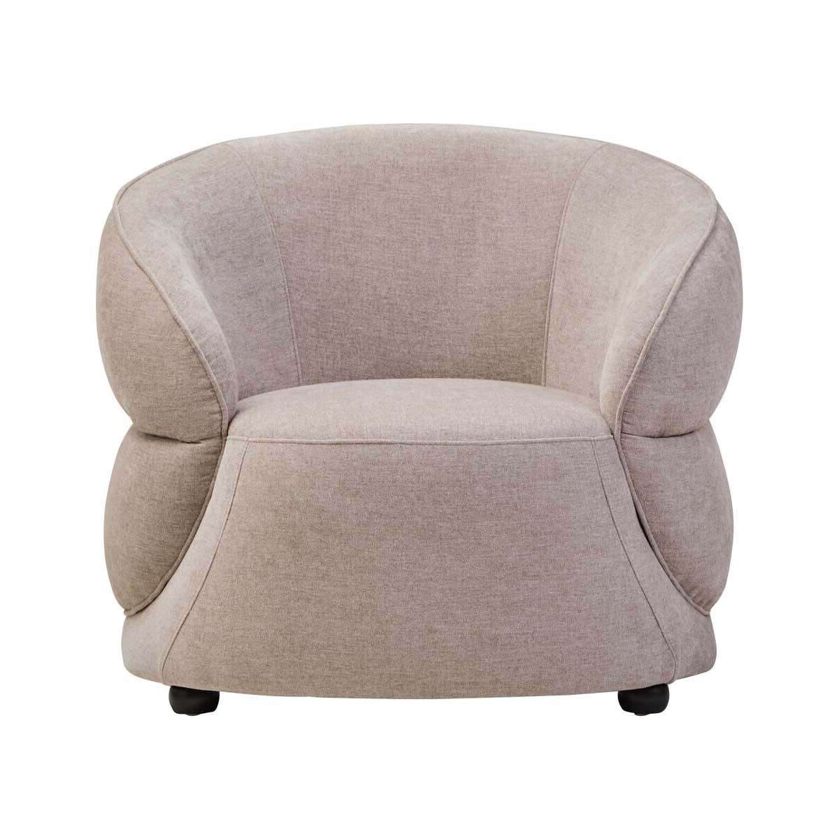 Daphne Curve Chenille Effect Taupe Chair