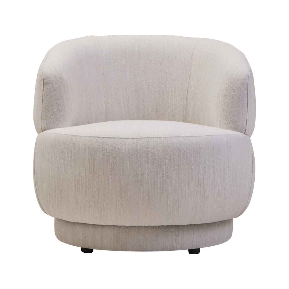Dale Textured Linen Effect Beige Curve Chair