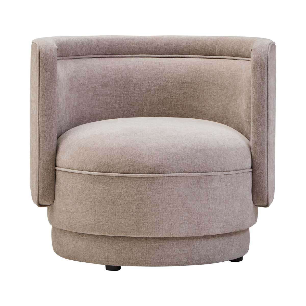 Drake Chenille Effect Curve Taupe Chair