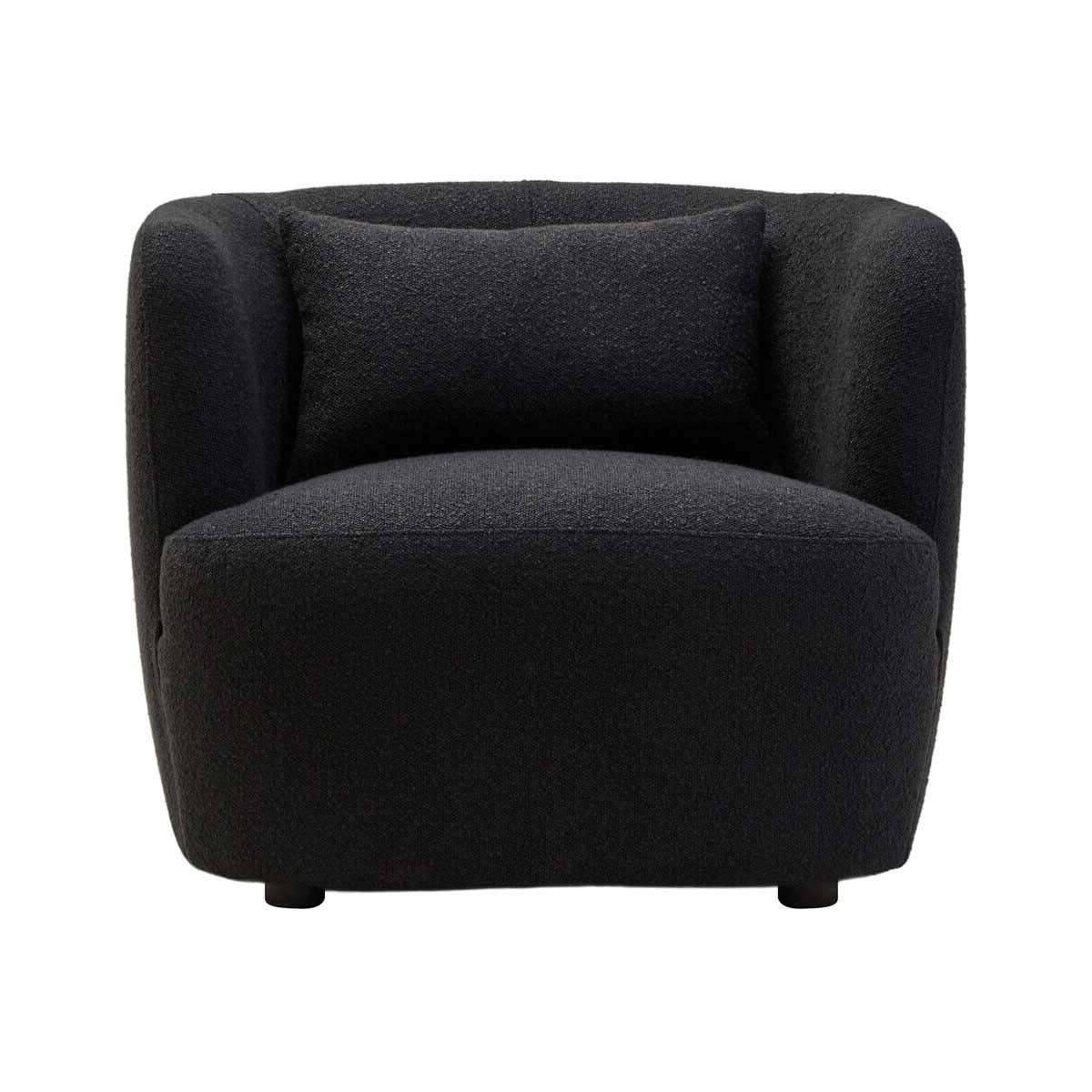 Bruge Textured Black Curved Chair