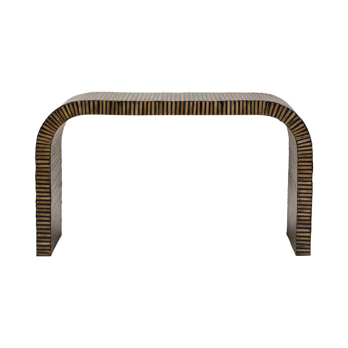 Bambusa Bamboo Inlay Curved Console Table