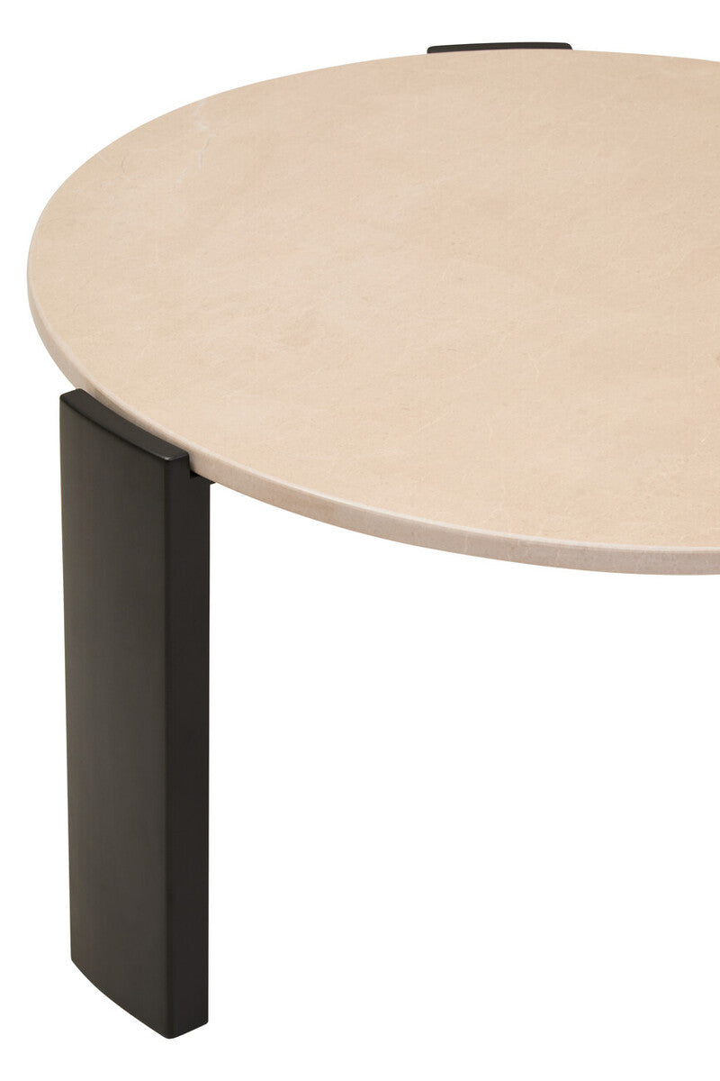 Palermo Round Cream Marble Top Large Coffee Table