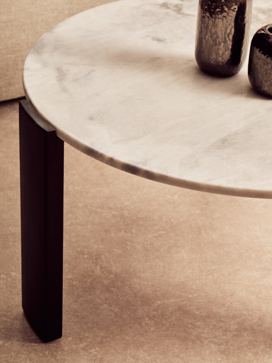 Palermo Round White Marble Top Large Coffee Table