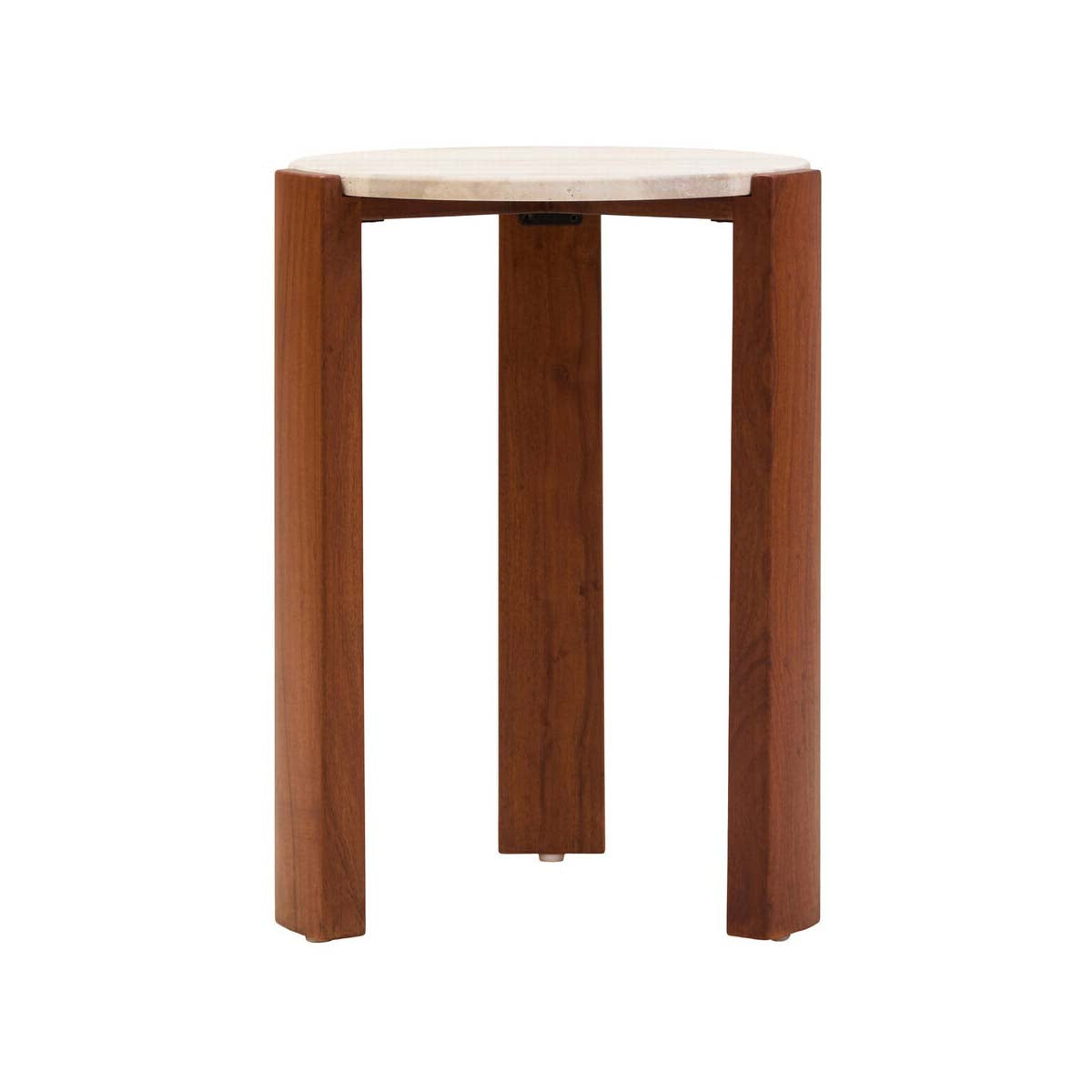 Palermo Travertine Top Round Side Table