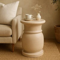 Zoro Cream Marble Stool