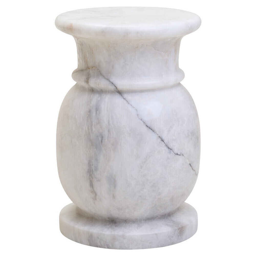 Zoro White Marble Stool