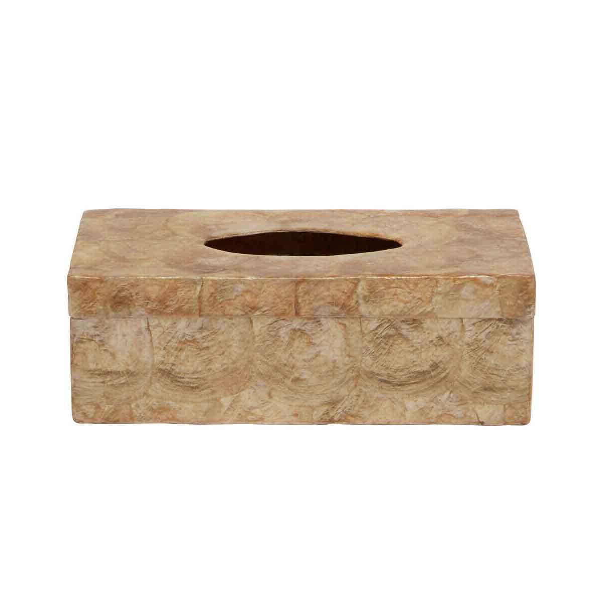 Palu Beige Seashell Tissue Box